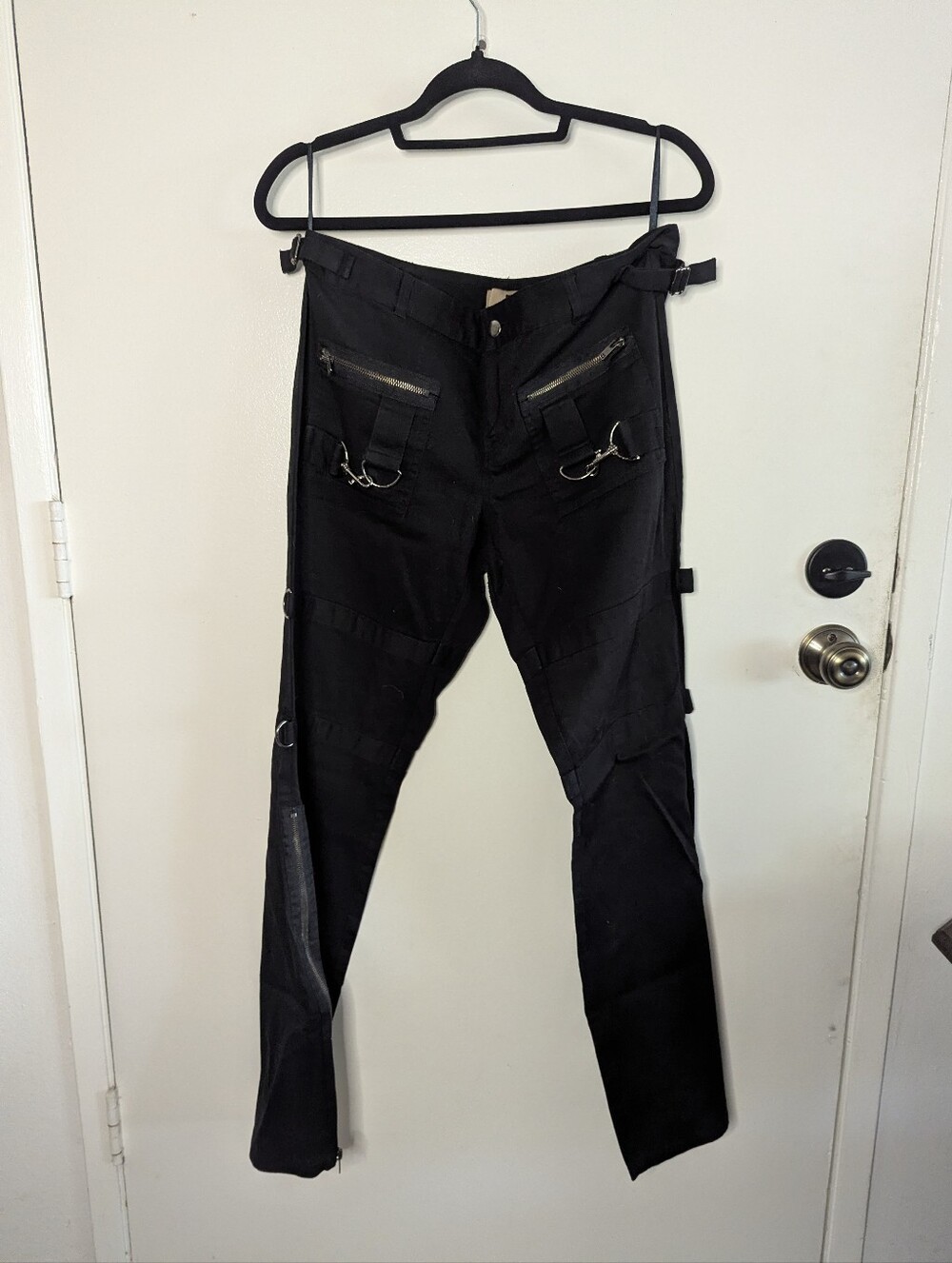 Forever 21 Tripp Style Pants Bondage Rings Zippers Pockets Women's L